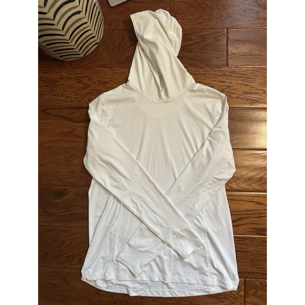 Peter Millar Womens S White Long Sleeve Hoodie Sun Shirt UPF 50+ Golf Active
